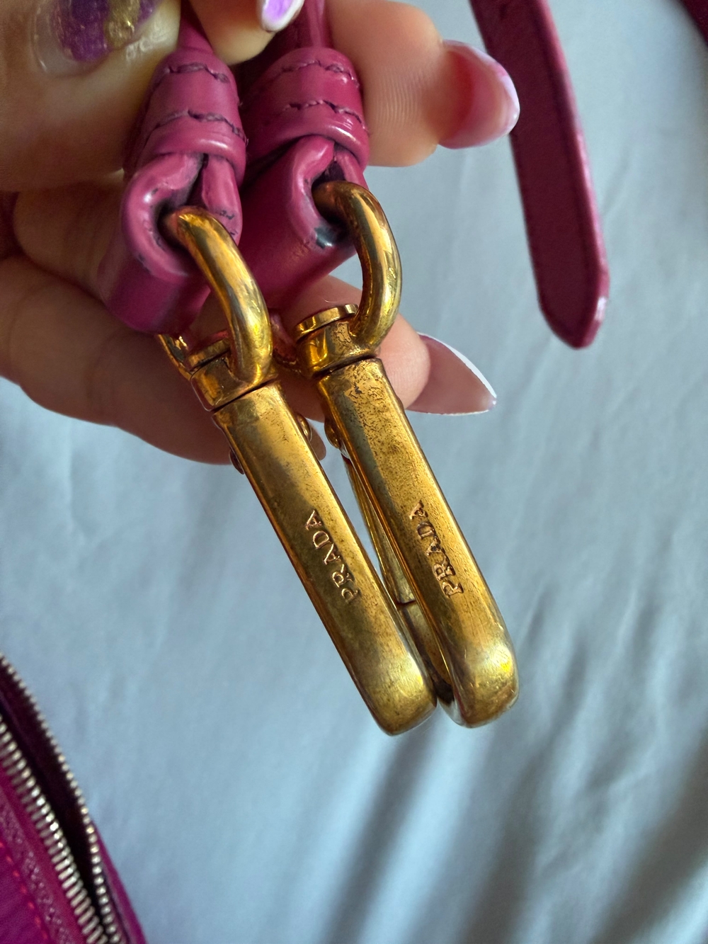 Prada Pink Nylon Crossbody Bag with Gold Hardware - Picture 14 of 16